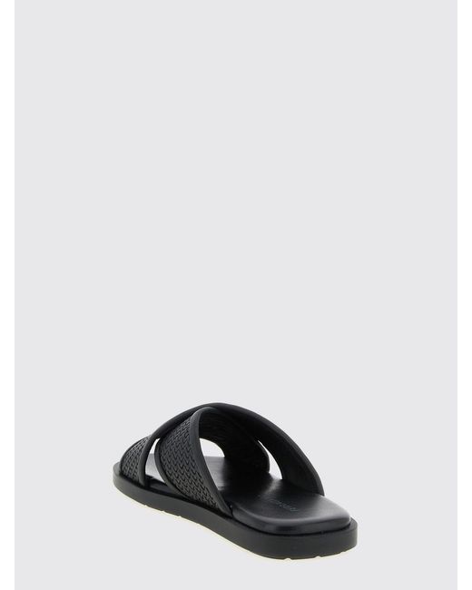 Ferragamo Black Braided Leather Sandals for men