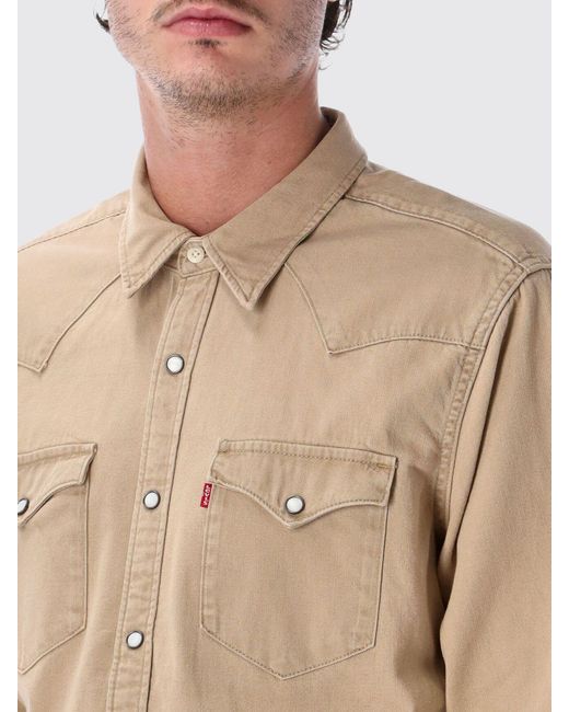 Levi's Natural Barstow Long-Sleeved Cotton Denim Shirt for men