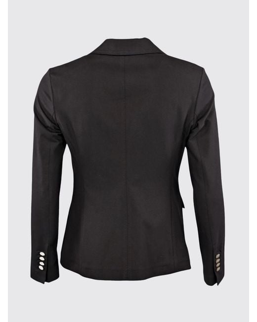 Circolo 1901 Black Single-Breasted One-Button Stretch Cotton Blazer With Lapels