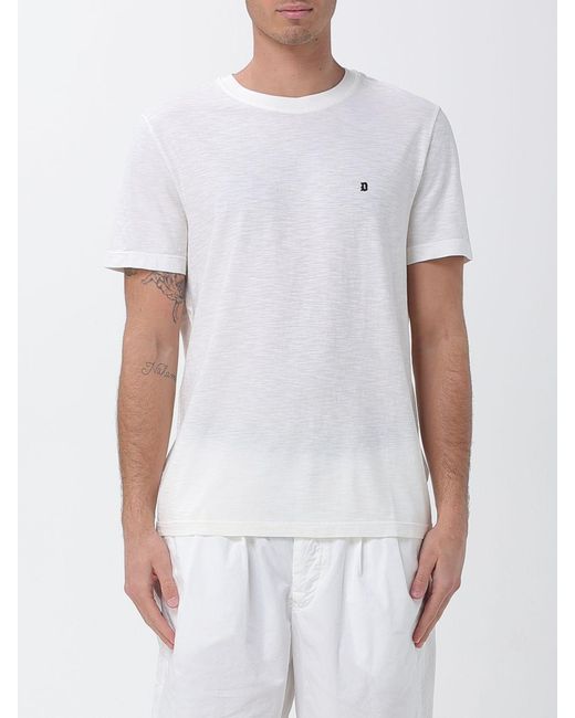 Dondup White Cotton Crew Neck T-Shirt for men