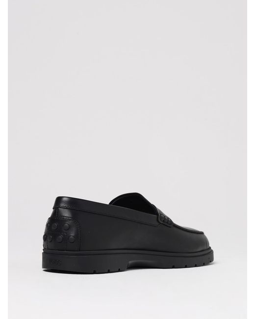 Tod's Black Leather Loafers for men