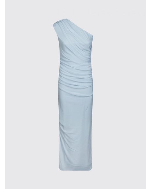 ROTATE BIRGER CHRISTENSEN Blue One-Shoulder Recycled Jersey Dress