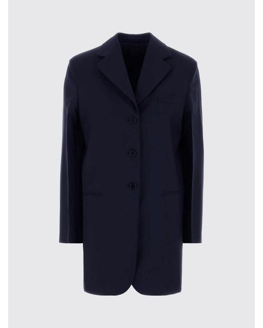 Jil Sander Blue Knee-Length Single-Breasted Blazer