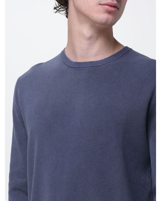 Ecoalf Blue Organic Cotton And Linen Crew Neck Jumper for men