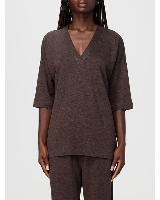 Kangra Brown Linen Knitwear