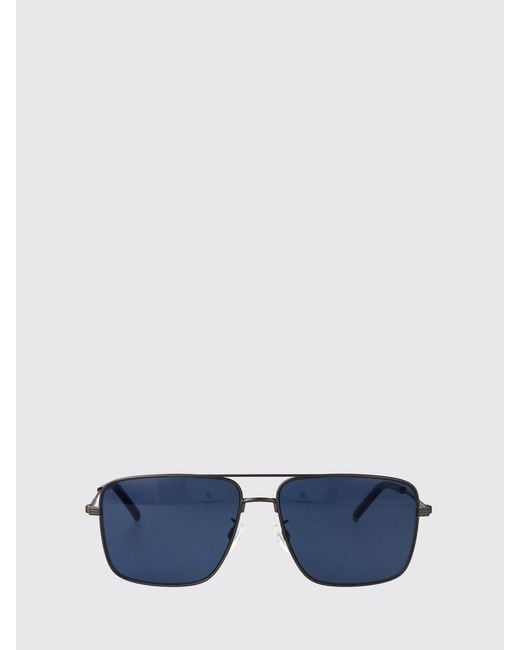 Tommy Hilfiger Blue Aviator Metal Sunglasses With Double Bridge for men