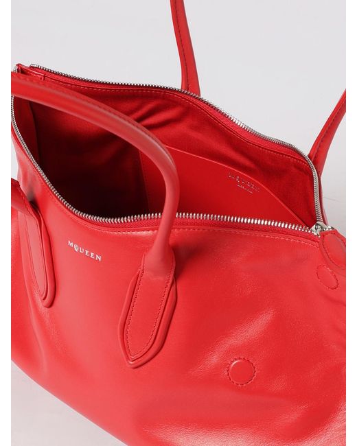 McQueen Red Calf Leather Shoulder Bag