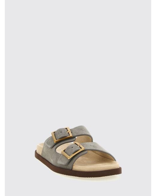 Brunello Cucinelli Gray Suede Sandal for men