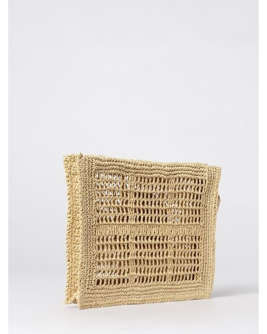 Tory Burch Natural Ella Crochet Raffia Clutch
