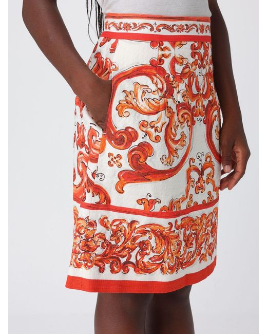 Dolce & Gabbana Orange Dolce &Amp Gabbana Skirt