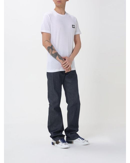 Dolce & Gabbana White Dolce &Amp Gabbana Cotton T-Shirt With Logo for men