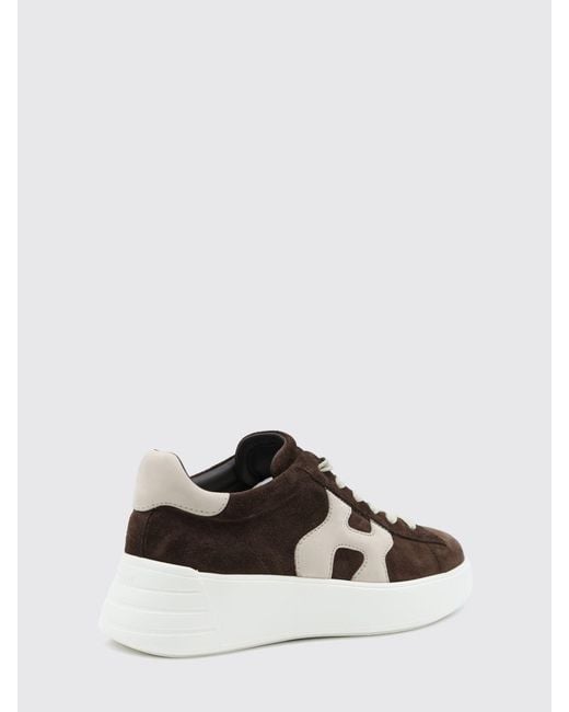 Hogan White Rebel Leather And Suede Sneakers With Chunky Sole