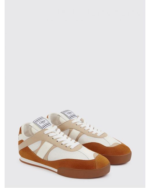 Chloé White ChloÉ Kick Leather And Mesh Sneakers