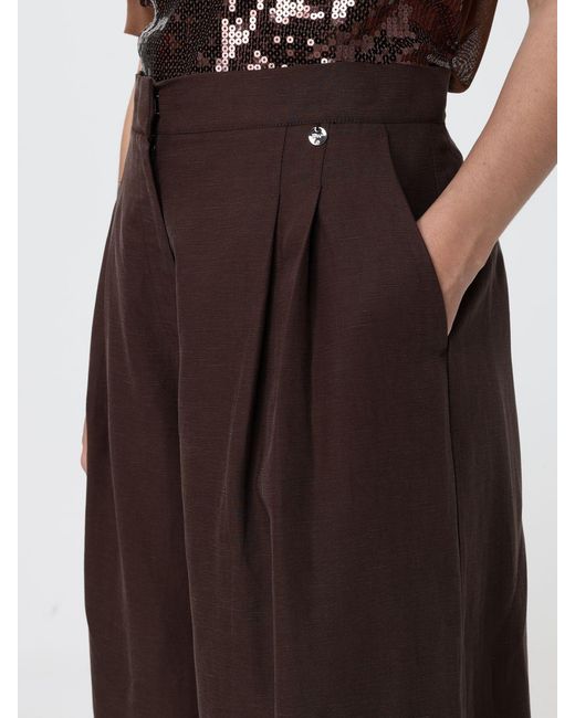 Liu Jo Brown Tailored Cotton Blend Pants