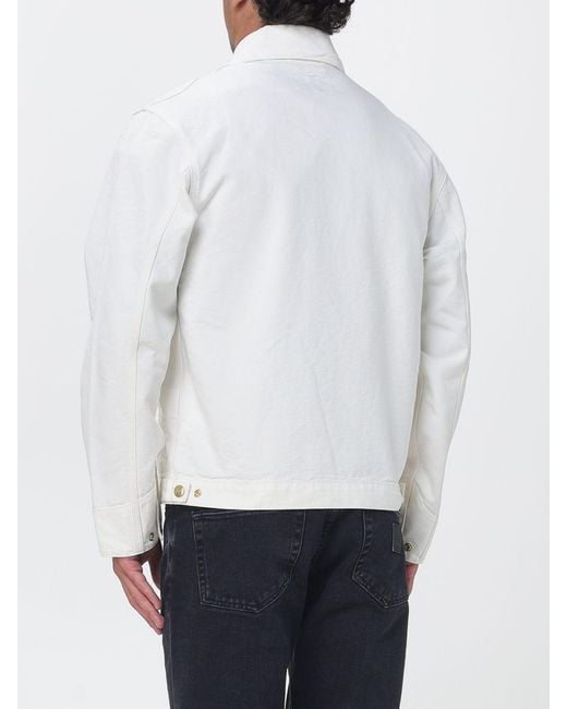 Carhartt White Detroit Organic Cotton Canvas Jacket With Velvet Collar for men