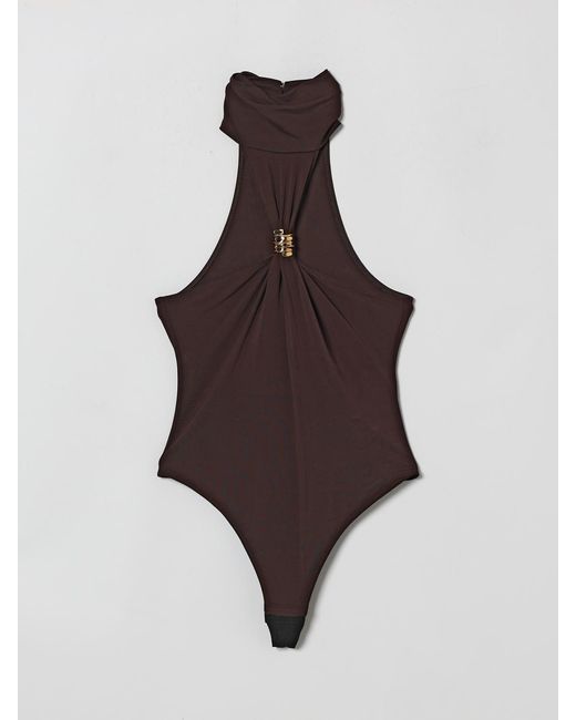 Elisabetta Franchi Purple Cut-Out Viscose Bodysuit Top