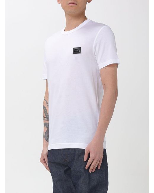 Dolce & Gabbana White Dolce &Amp Gabbana Cotton T-Shirt With Logo for men