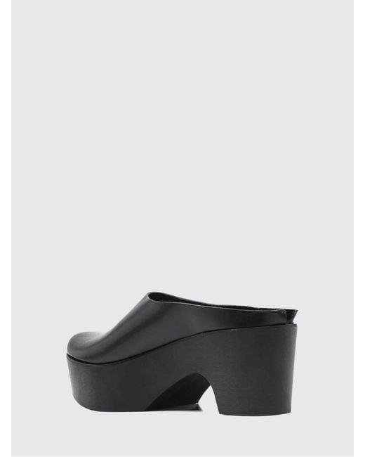 Daniela Gregis Gray Leather Mules