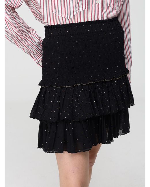 Isabel Marant Black Polka Dot Viscose Mini Skirt