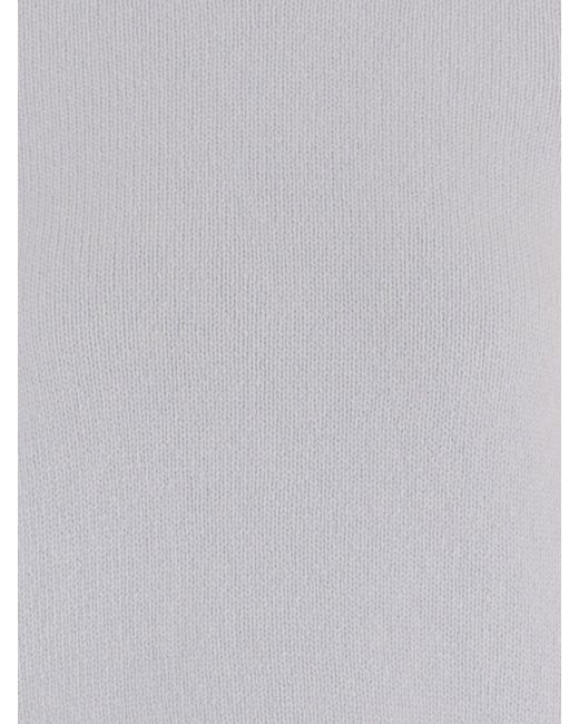 Khaite White Cashmere Crew-Neck Pullover