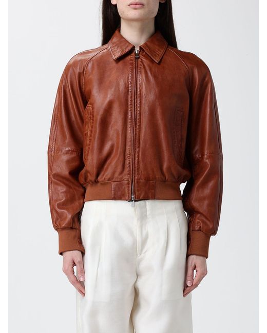Pinko Brown Leather Jacket