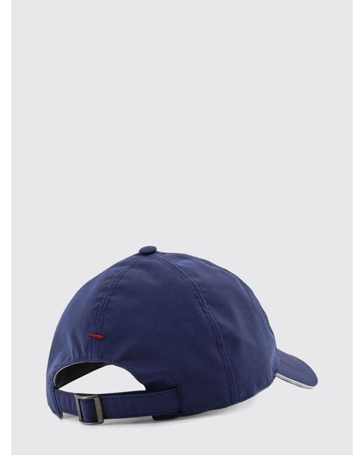 Brunello Cucinelli Blue Nylon Hat With Embroidered Logo for men
