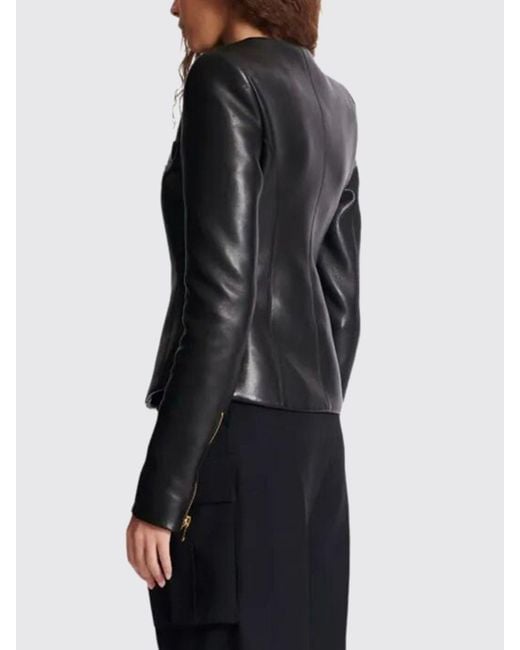 Balmain Black Tailored Lambskin Jacket Zipper