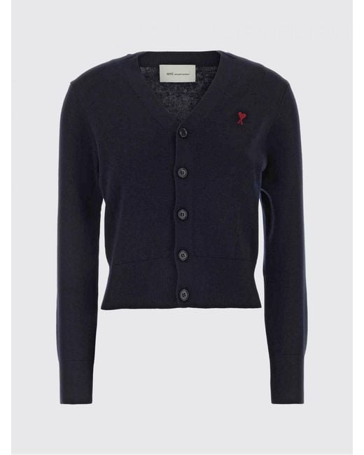 AMI Blue Wool Cardigan