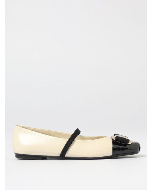Ferragamo White Ballet Flats