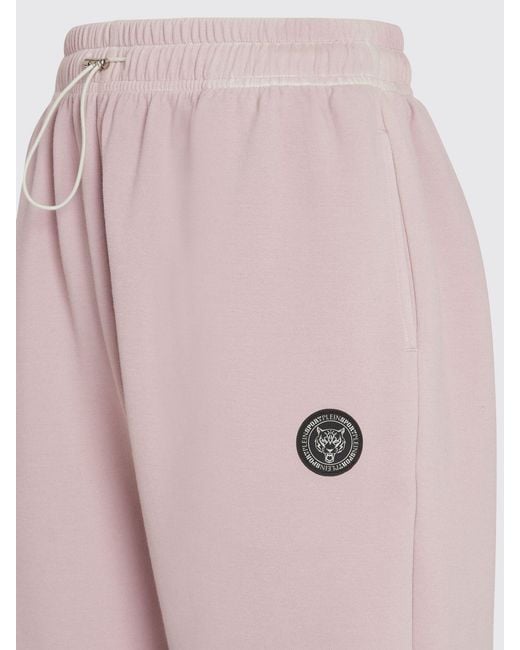 Philipp Plein Pink Abstract Print Jersey Jogging Trousers With Mid-Rise Waist