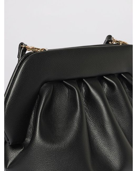 THEMOIRÈ Black ThemoirÈ Draped Vegan Leather Bios Clutch Themoiré