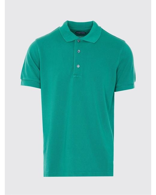 Tom Ford Green Cotton Blend Polo Shirt for men