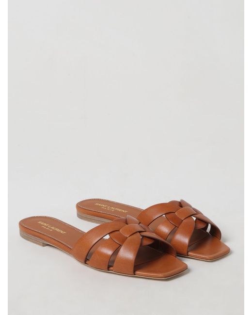 Saint Laurent Brown Flat Sandals