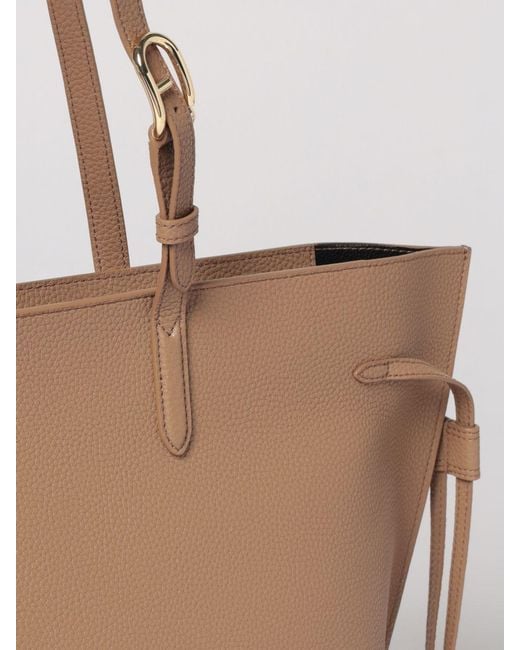 Furla Natural Ava Grained Leather Tote Bag