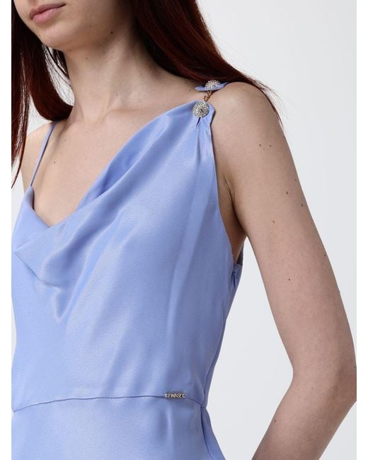 Twinset Blue Satin Slip Dress