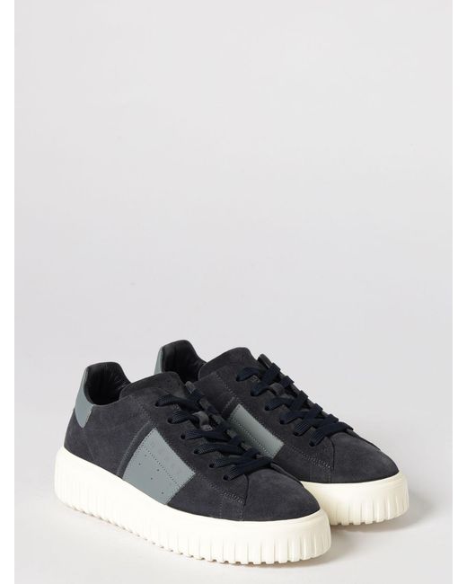Hogan Blue H-Stripes Suede Sneakers for men