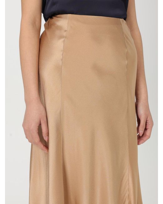 Alberta Ferretti Natural Midi Aline Silk Skirt