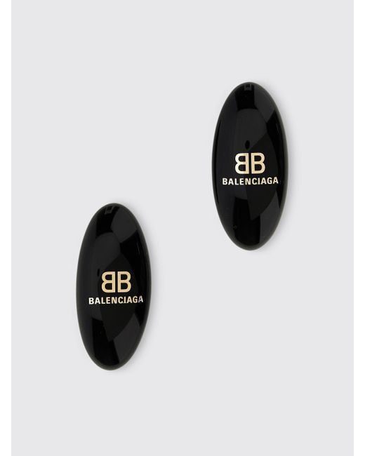 Orecchini con logo di Balenciaga in Black