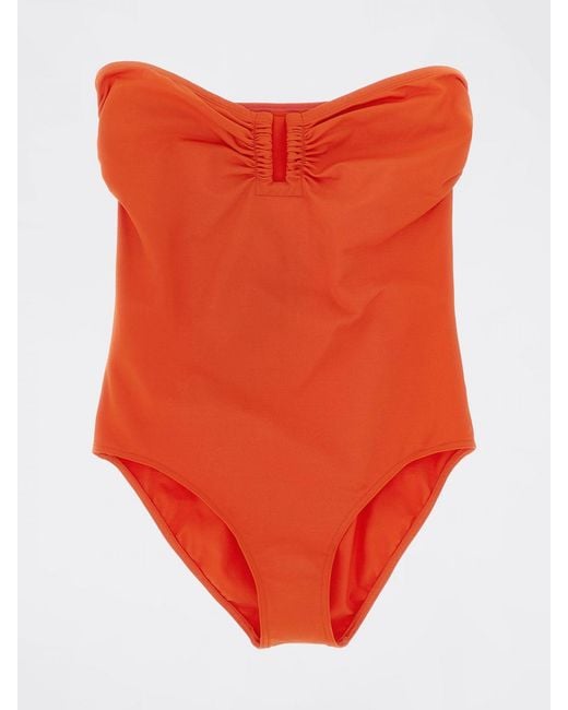 Eres Orange Nylon One-Piece Swimsuit