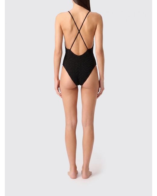 Missoni Black Viscose One-Piece Swimsuit