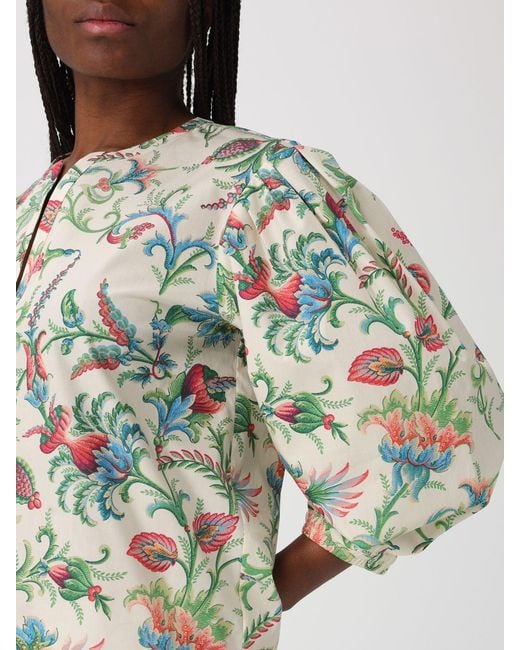 Etro Gray Cotton Blouse With Paisley Print