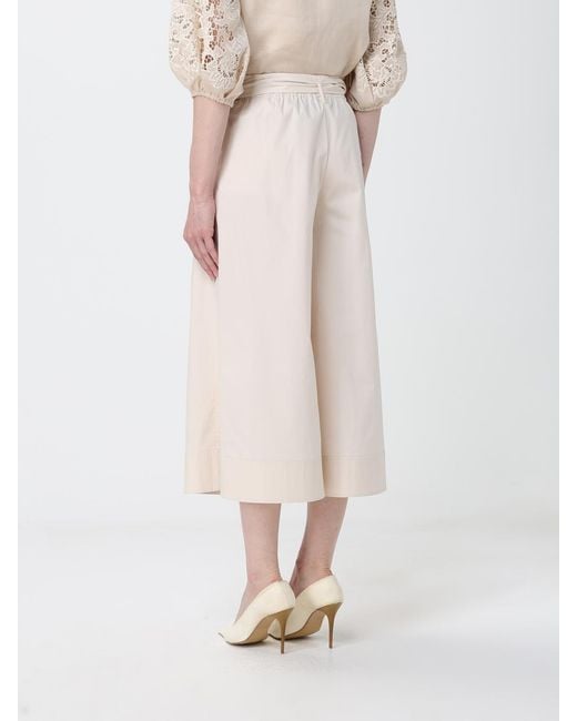 Pinko Natural Love Birds Cropped Cotton Trousers