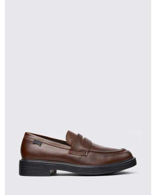Camper Brown Dean Leather Loafers for men
