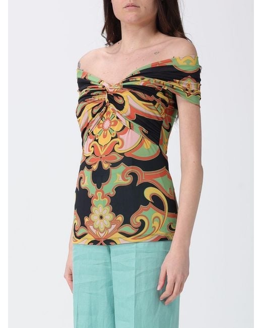 Etro Multicolor Printed Top With Knot