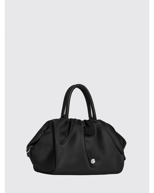Simone Rocha Black Draped Nylon Bag With Embroidered Crystals