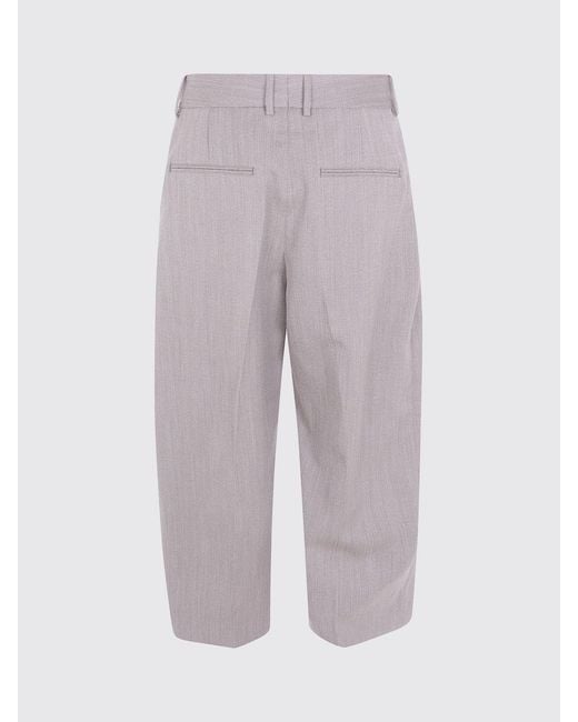 Studio Nicholson Gray Fume Wide-Leg Tailored Trousers for men