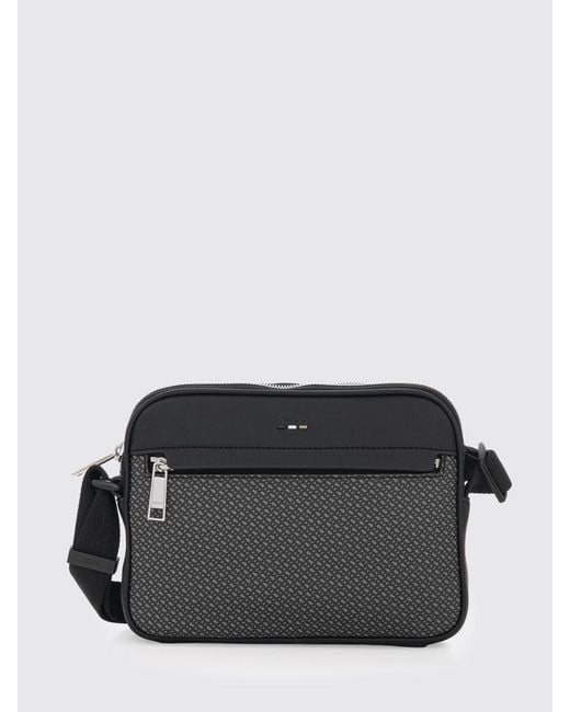 Boss Black Faux Leather Shoulder Bag for men