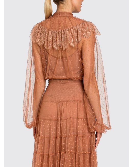 Twinset Orange Point D'Esprit Tulle Blouse