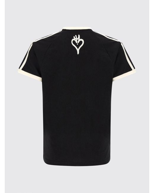 Y-3 Black Short-Sleeved Cotton T-Shirt With Skull Graphic Print And Contrast Logo for men