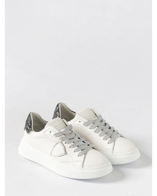 Philippe Model White Temple Leather Sneakers